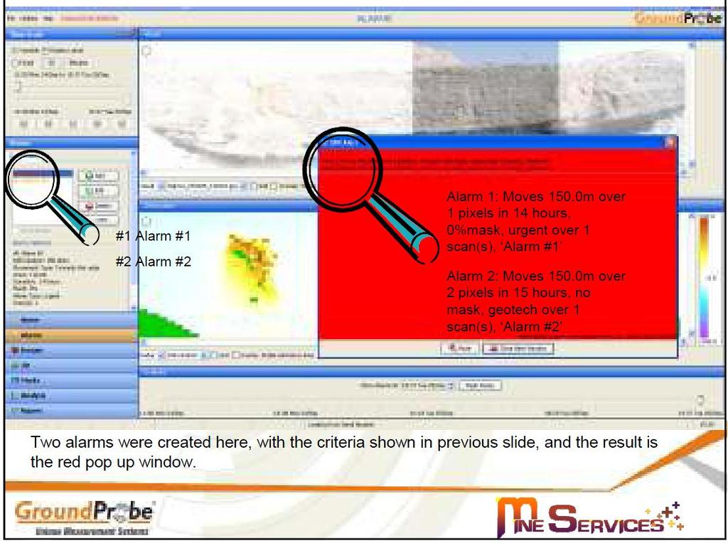 At Venetia Mine, movement detected by the SSR occurring after normal working hours, is indicated by a flashing red signal on computer at the main control room as shown on figure 10, (Jooste and