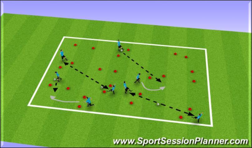 - 8 - Fun Games Gate Passing Purpose This game teaches the players to work together in teams and on passing and moving with the ball. Organization 25*20 yard grid with a cone in each corner.