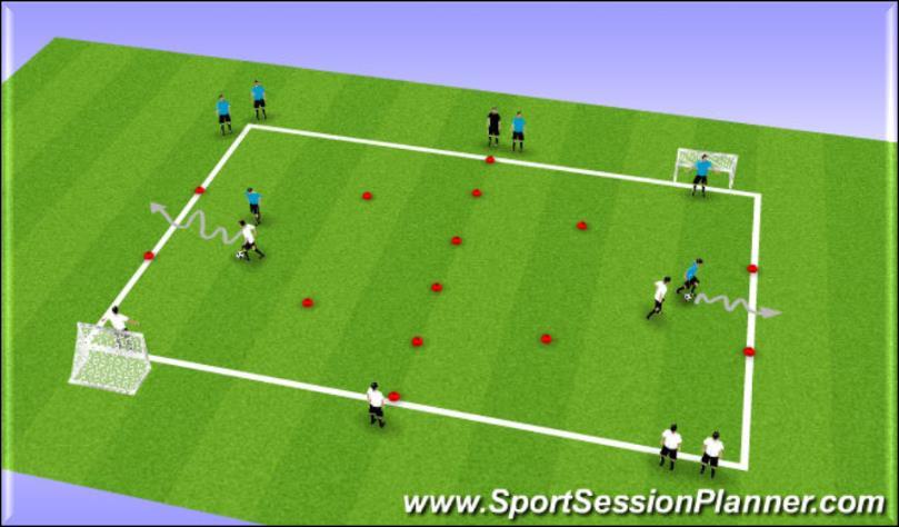 - 10 - Fun Games 1v1 Box Competition Purpose This activity improves confidence in executing moves, to beat a defender and set up a shot on goal. Organization Set 2 fields up side by side.