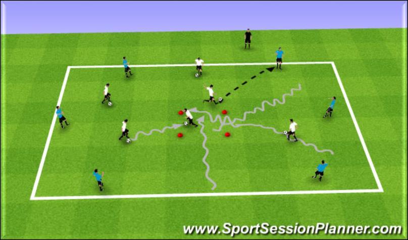 - 16 - Fun Games Categories Purpose Teaching players how to angle their run and receive the ball. Organization Create an 8*8 square in the center of a large circle, with cones.
