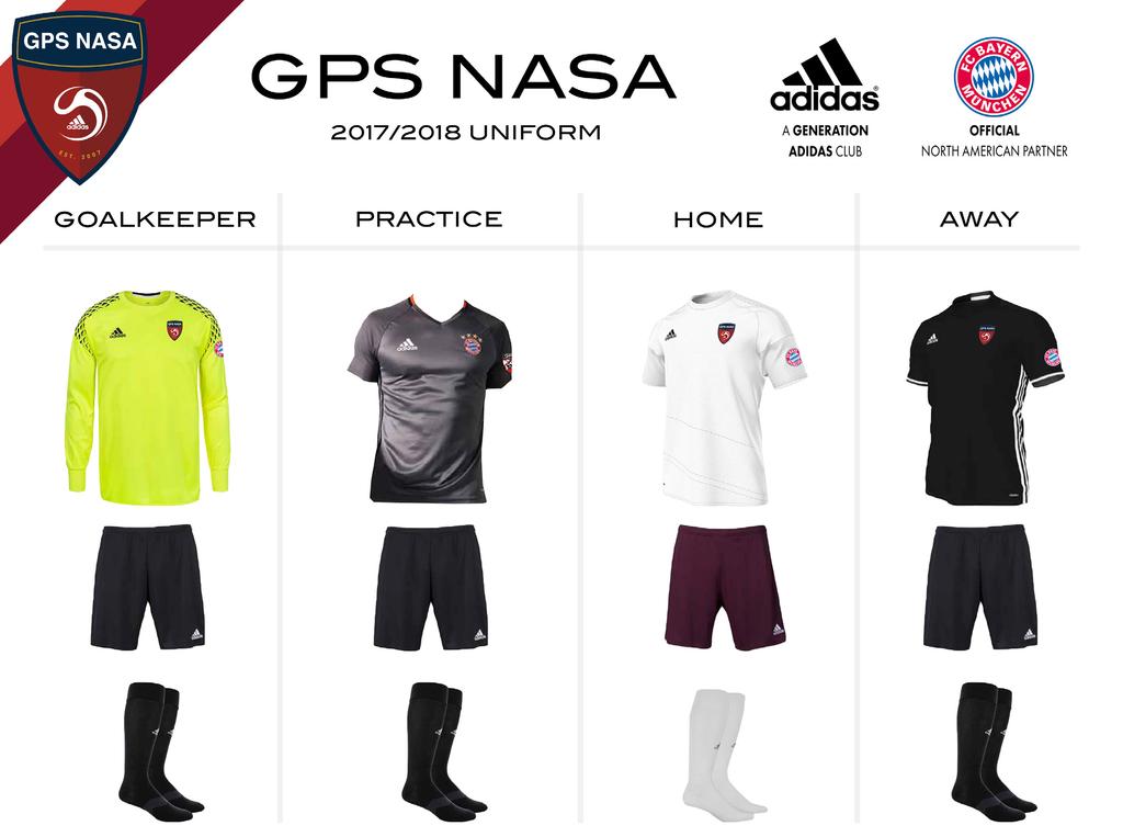 THE GPS NASA UNIFORM: 2017/2018 Global Premier Soccer is a leading partner of Adidas in the United States.