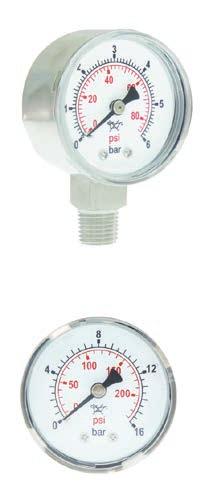 Accessories Pressure Gauges PG DESCRIPTION: Pressure gauges are designed for general and laboratory applications involving the measurement of compressed gases compatible with the materials of