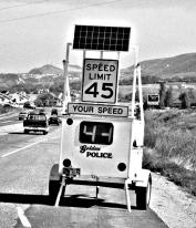 Speed Monitoring Trailer Mobile trailer mounted radar display that informs drivers of their speed.