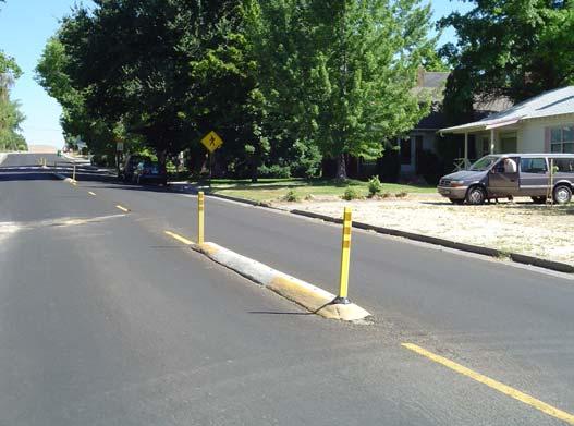 2. 5. 2 C H O K E R Chokers are curb extensions at mid-block that narrow the roadway by widening the sidewalk, planting strip, or centerline. A typical two-lane choker is 20 feet from curb to curb.
