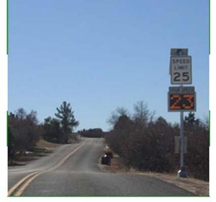 EDUCATION, ENFORCEMENT, & LOW-COST TOOLS SPEED MONITORING DISPLAY DESCRIPTION: PERMANENTLY MOUNTED RADAR DISPLAY THAT INFORMS DRIVERS OF THEIR SPEED COMPARED TO THE SPEED LIMIT.