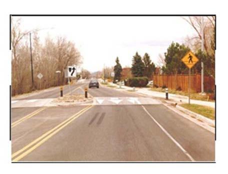 APPLICATION: Local or collector streets where speed control and pedestrian crossing designation are desired Effectiveness: Demonstrated reduction in average speed of 2-8 mph Other Advantages: