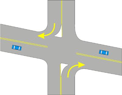 9. Forced Turn Barriers These are traffic islands or curbs specifically designed to prevent traffic from making certain movements at an intersection or to force the traffic into specific patterns.