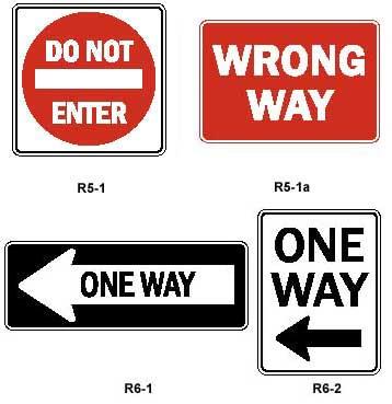 15. One-way Streets One-way Streets and associated signs are used to restrict all through traffic in a given direction on particular streets.