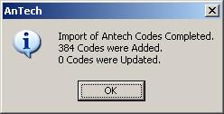 However, they will be specially grouped together, as their own subset of codes l+ A generic set of basic Antech codes can be loaded with zero pricing.