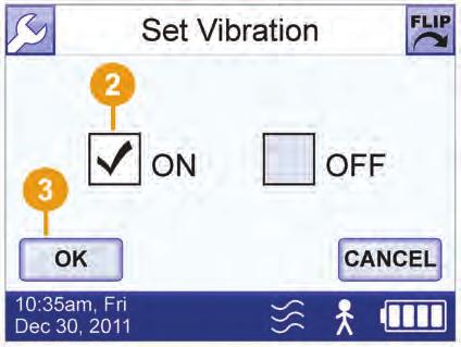 For a high-priority alarm, an audible tone immediately occurs with a vibration alarm with no delay.