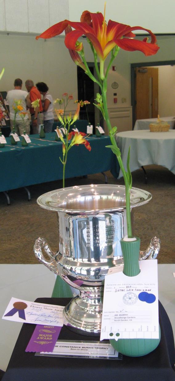 The trophies will be presented at the Fall Picnic for winners to display for approximately one year.