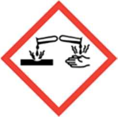 Hazard Category Corrosive to Metals - Category 1 Serious Eye Damage - Category 1 Skin Corrosion Category 1A Signal Word: DANGER Hazard Statements: May be corrosive to metals.
