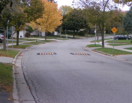 Engineers (ITE) and the Neighbourhood Traffic Calming (TAC). Vertical traffic calming measures typically perform better when they are installed in a series, as opposed to a single isolated measure.