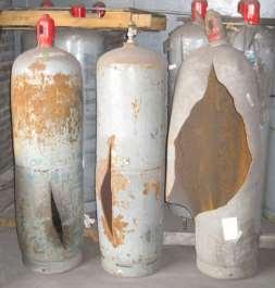 Liquefied gas cylinders should not be heated above 130 o F due to liquid expansion. Liquid will expand with temperature increase.