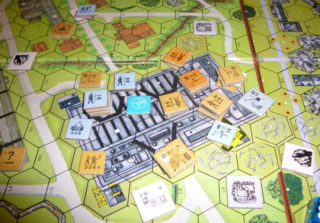 My cunning sewer plan End of Turn 5 in the Ceramic Factory : Not much left at this point, and my tank-hunter extraordinaires in T4 are about to go on a death and glory run up the 20Q6-R5 road to