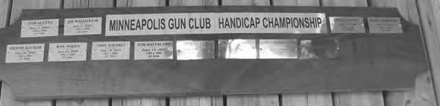 Classification (plus known ability) 16 yards 97% and over AA 94% and under 97% A 91% and under 94% B 88% and under 91% C Under 88% D MINNEAPOLIS GUN CLUB HANDICAP CHAMPIONS Doubles 93% and over AA