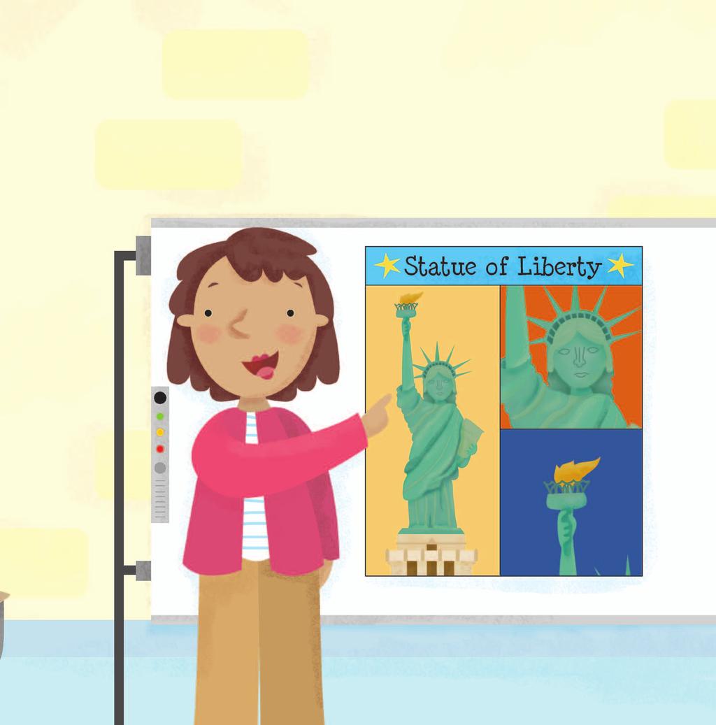 We re going to visit the Statue of Liberty, Mrs. Bolt says. What does liberty mean? Kiara asks. Mrs. Bolt answers, Liberty means freedom.