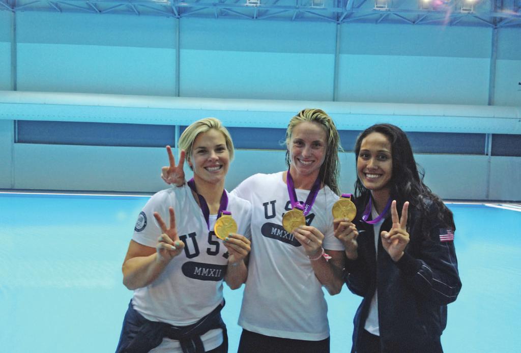 TUMUA ANAE 10 KAMI CRAIG 10 LAUREN WENGER 10 The Trojan trio of Tumua Anae, Kami Craig and Lauren Wenger savored their hard-earned gold after defeating Spain in the women s water polo final.