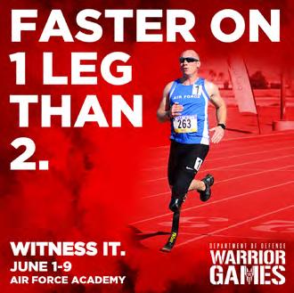 Twitter: MSgt Ben Seekell is faster now on one leg than he was on two. Witness 300 wounded warriors compete at the highest level June 1-9 at @WarriorGames in Colorado Springs at the @AF_Academy.