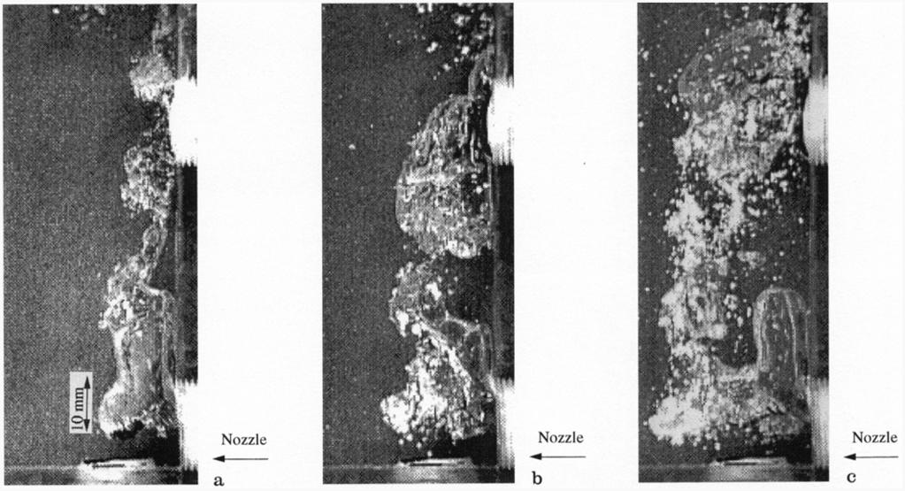 334 Fig. 8a-c. Image processing of particle distribution in an air bubble for Qg= 3.