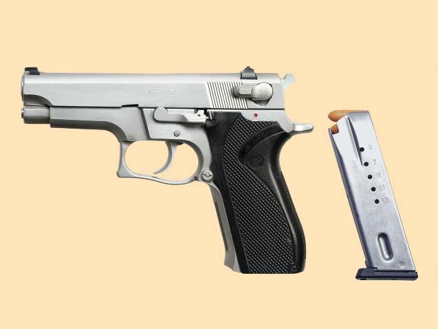 SEMIAUTOMATIC PISTOL PARTS AND OPERATION Parts of a Semiautomatic Pistol The basic parts of a semiautomatic pistol are: slide slide lock safety hammer cartridge trigger trigger guard magazine release
