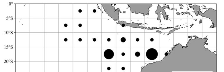 Figure 2a. Map of the distribution of Indonesian tuna longline efforts year 2016 (source: RITF Observer Program data). Figure 2b.