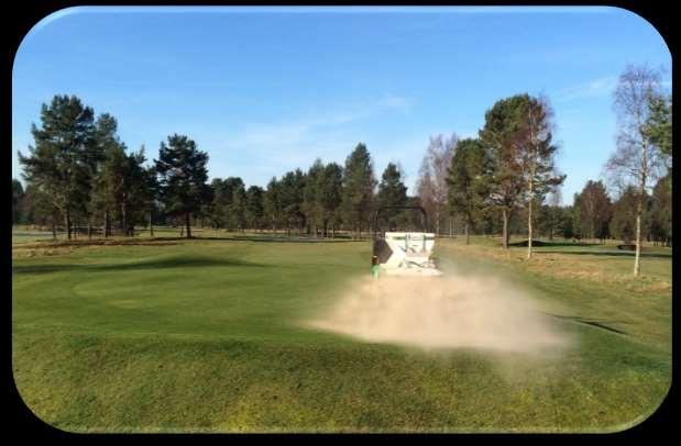 8.10 TOP DRESSING Top dressing is an operation where sand is broadcast over the surface to dilute organic matter and to level out any imperfections caused by footprints, pitchmarks, disease scarring