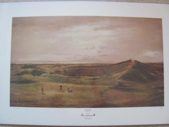 Robert Cree Crawford, Artist The Alps,Prestwick GC 1874, Published by; Old Troon Sporting Antiques,Image size (18 x 27 ), Limited editions #728/800 & #730 732/800.
