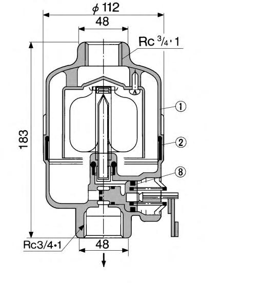 Construction/Dimensions Valve assembly JIS Symbol Rc 1/4, 3/8, 1/2 Model/Specifications Model Proof pressure Max.