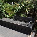 79 (8030m) (8170m) A timber slat bench seat,
