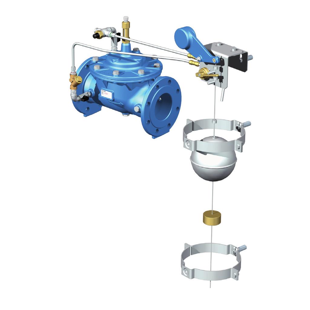 DN 0 to 1000 - Serie K3 0 On-Off levels float control valve, closing at high level and opening at low level. Functions Prevents overflowing and closes at a constant and adjustable high level.