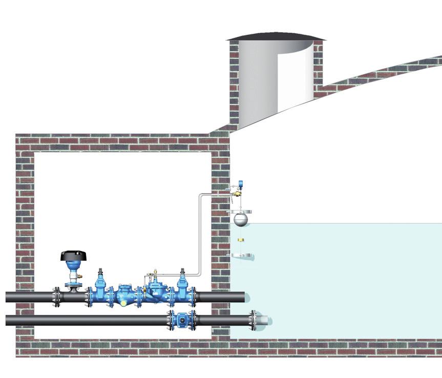 An air valve (1) is required upstream the device if the pipeline rises or is in a horizontal position.