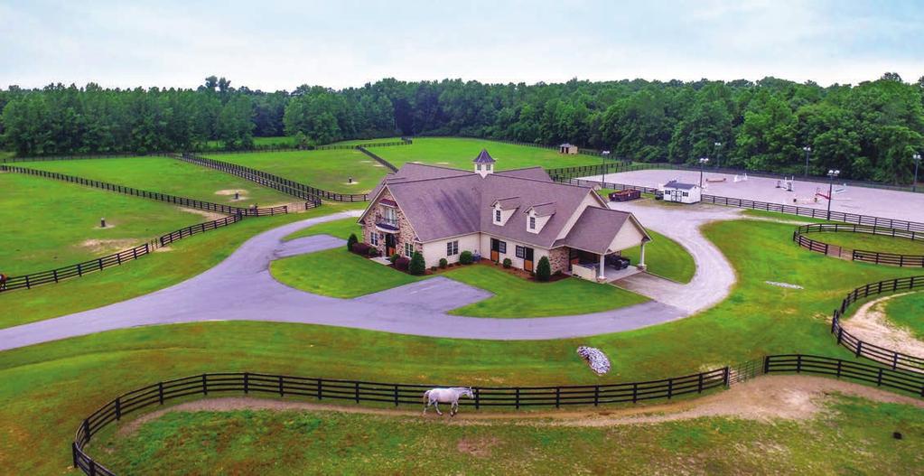Property Features 230+/- acres 8 stall state of the art attached barn with 3 miles of fenced pasture land Riding / jumping arena & miles of riding trails Gated residential equestrian development