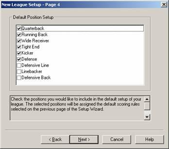 Page 3 of the League Setup Wizard requires you to select the Player Valuation Method you want to use during your draft.