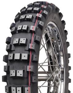 For Enduro competitions where FIM tyres are not required. 120/90-18 65R TT [ R ] COUNTRY CROSS Tread pattern for the rear wheels. A spaced knob design for great clean-out ability in mud or sand.