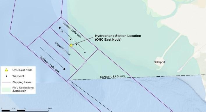 Image: Underwater listening station location. Mariners are encouraged to transit whenever conditions allow. WGS84 UTM Zone 10N WGS84 Decimal Degrees Index X Y Longitude Latitude A 478488.713 5431156.
