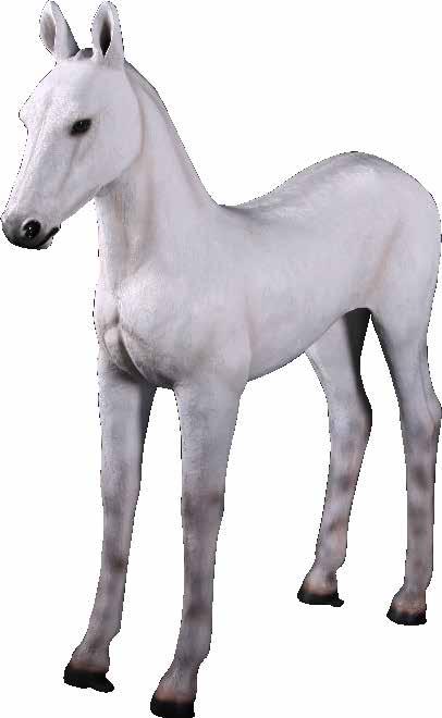 - White 120043WH Horse - Foal Standing - White L 116 x W 35 x H 137cm - 16.