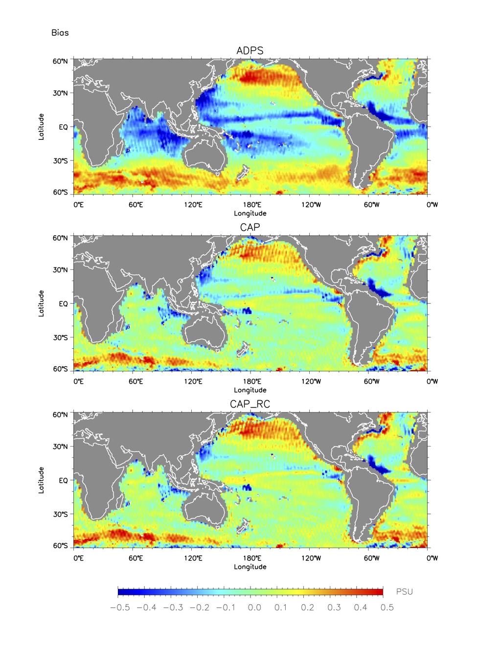 Sea Surface Salinity Comparison with ARGO monthly maps