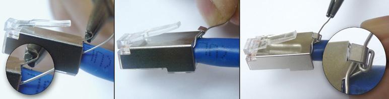 16 Proceed to crimp the plug with the Crimper-Cutter tool as shown