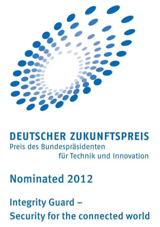 Integrity Guard has been nominated for the "German Future Prize 2012" Integrity Guard Security for the connected world Infineon s innovative Integrity Guard digital security technology has been