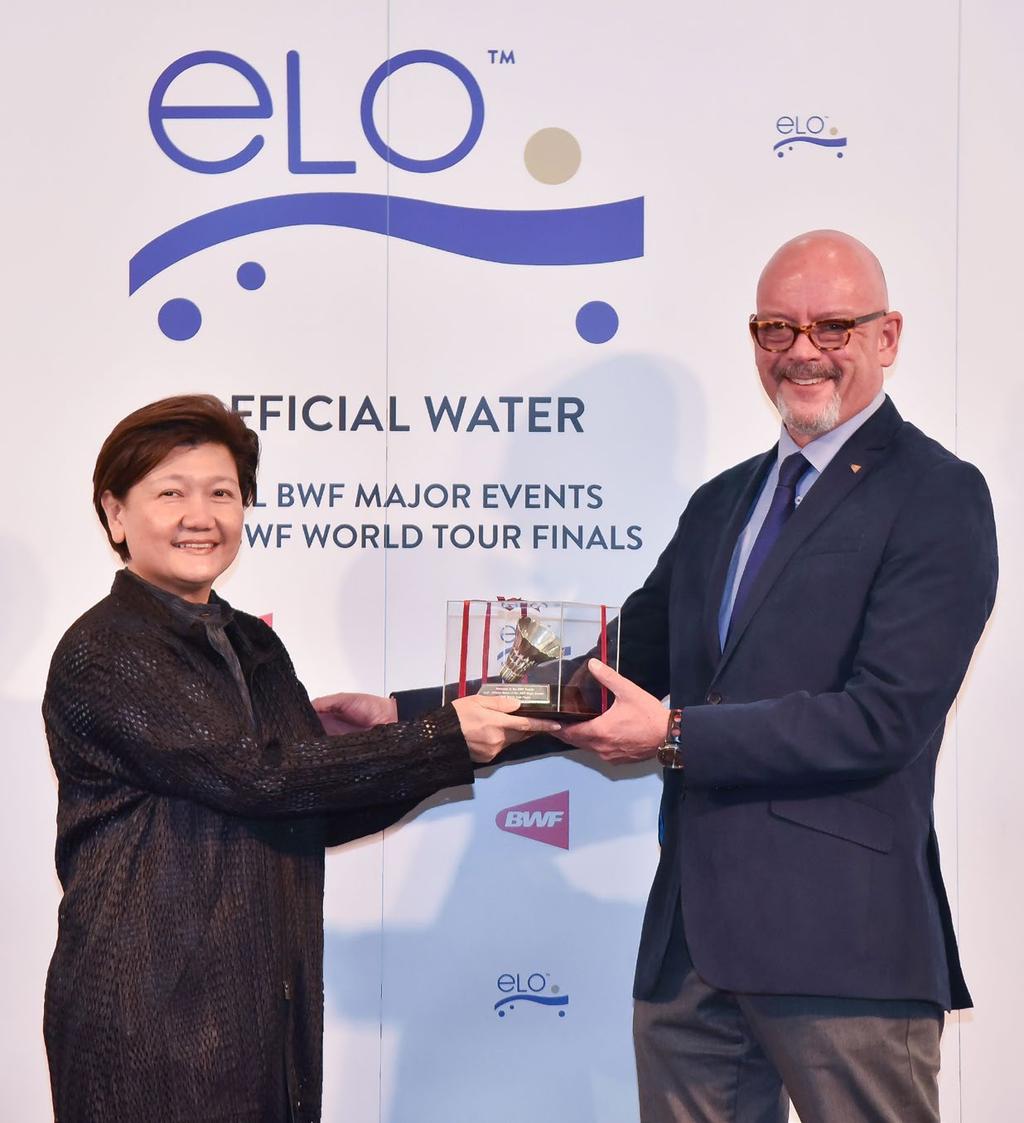 H-ELO BADMINTON! The Badminton World Federation (BWF) has announced ELO Water as the Official Water for its championship events and tour finale for the next four years.