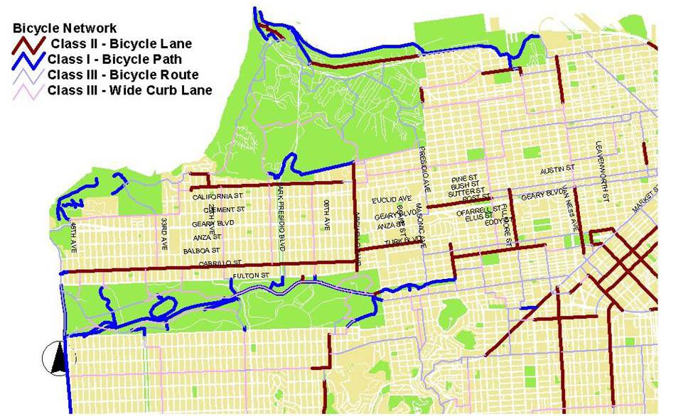 Geary BRT Study Figure 2-7 Bicycle Routes Chapter
