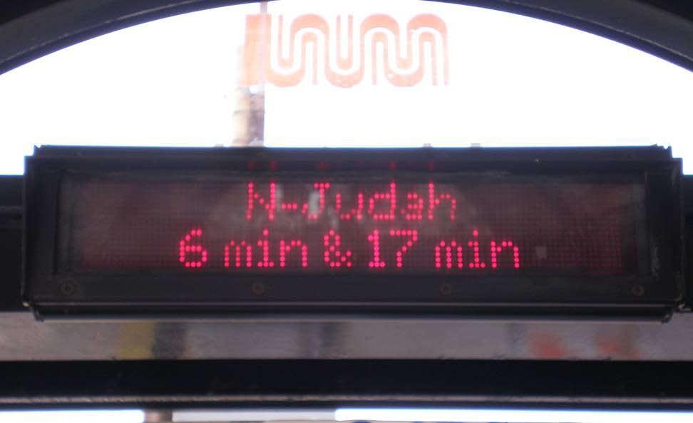 Geary BRT Study Real-time information at bus stops is usually provided through electronic signs that are continuously updated to display when the next bus is arriving, such as the NextBus signs that