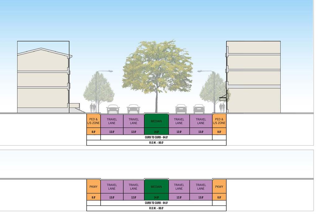 CHAPTER 4: Mobility Figure 4-15. McFadden Avenue Within the Specific Plan boundaries McFadden Avenue will maintain the majority of its existing street design.