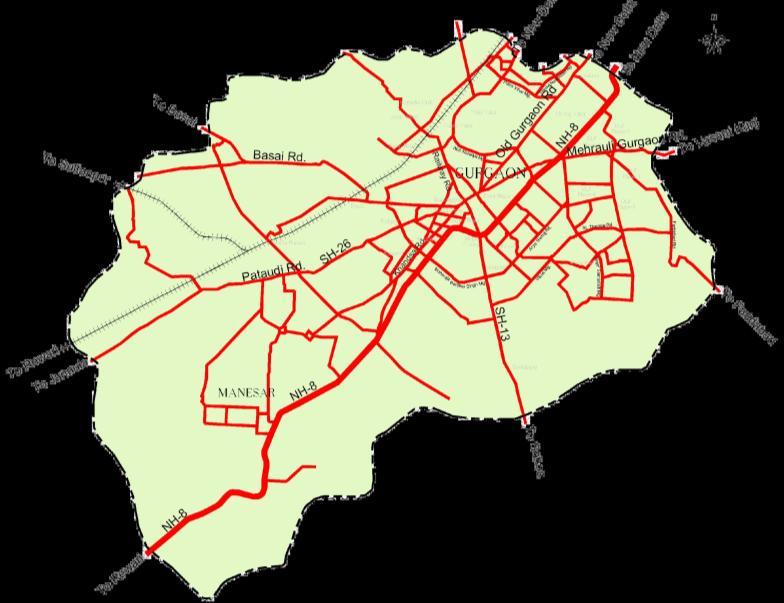1.3 Road Network Inventory Objective of the Survey: Road network inventory has been aimed at developing the network database with the existing features of roadway sections covering the study area.