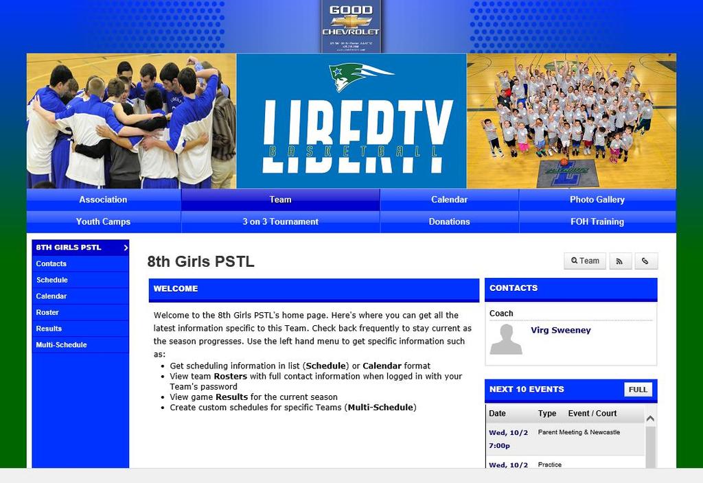LSBA Team Websites Team Management & Communication Scheduling Games, Events & Practice Player & Resources Availability Player & Team