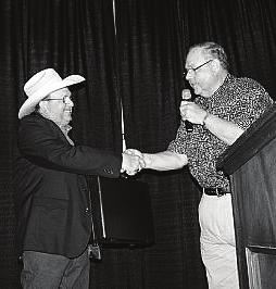 2017 President Val Luckett, Wessington Springs, SD (left) presenting