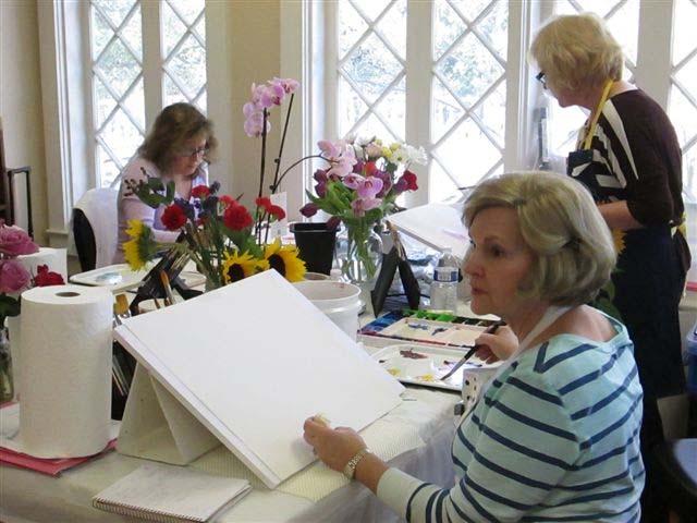 During her workshop on February 12-14, artists focused on watercolor portraits and figures.