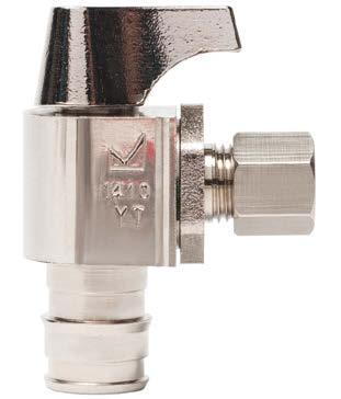 Angle Stop 1/2 x1/4 Com 24 Quarter-Turn Straight Stops x Compression, No Lead Nickel-plated