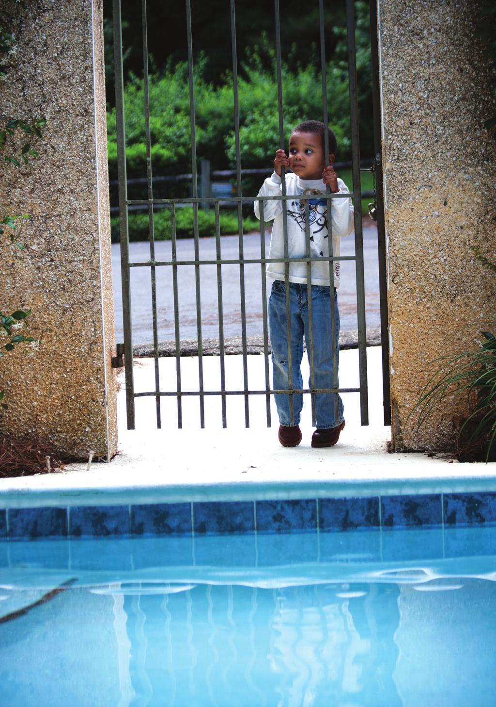 LAYER 2: BARRIERS A child should never be able to enter the pool area unaccompanied by a guardian. Barriers physically block a child from the pool.